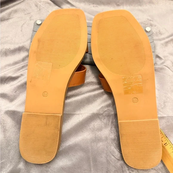 Madden Girl H-Band Flat Slides | Cognac | Size 8.5 - Picture 6 of 9